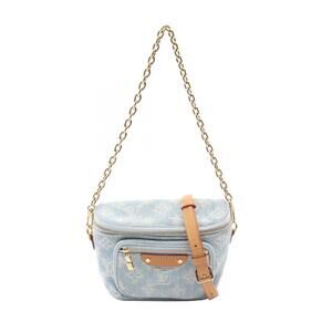 Louis Vuitton Bum Bag Monogram Denim Canvas handbag leather blue